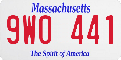 MA license plate 9WO441