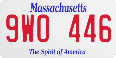 MA license plate 9WO446