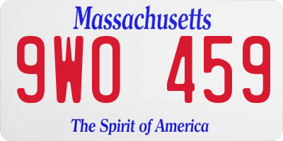 MA license plate 9WO459