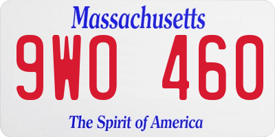 MA license plate 9WO460