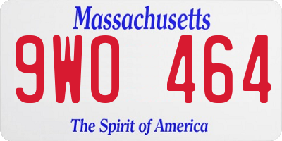 MA license plate 9WO464