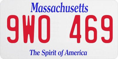 MA license plate 9WO469
