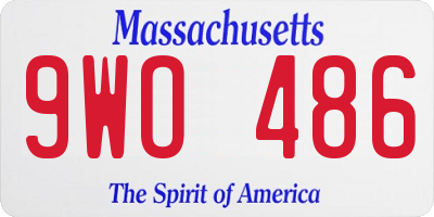 MA license plate 9WO486