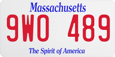 MA license plate 9WO489
