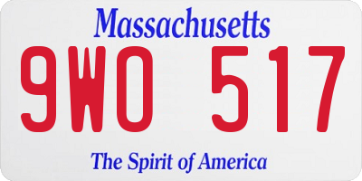 MA license plate 9WO517