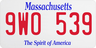 MA license plate 9WO539