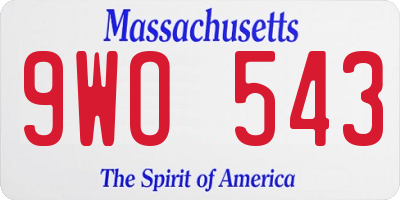 MA license plate 9WO543