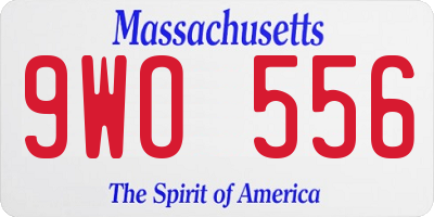 MA license plate 9WO556