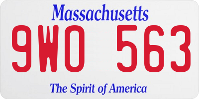 MA license plate 9WO563