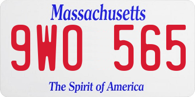 MA license plate 9WO565