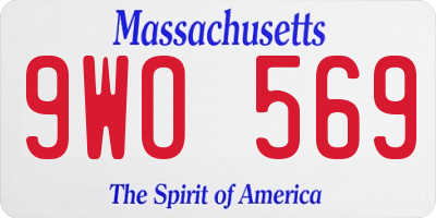 MA license plate 9WO569