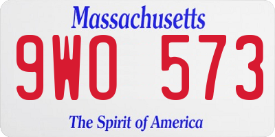 MA license plate 9WO573