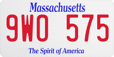 MA license plate 9WO575