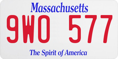 MA license plate 9WO577