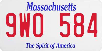 MA license plate 9WO584