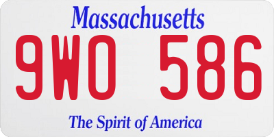 MA license plate 9WO586