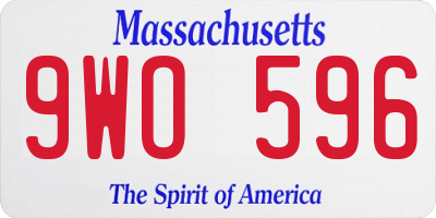 MA license plate 9WO596