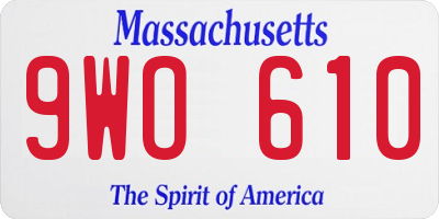 MA license plate 9WO610