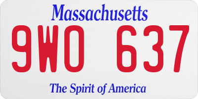 MA license plate 9WO637