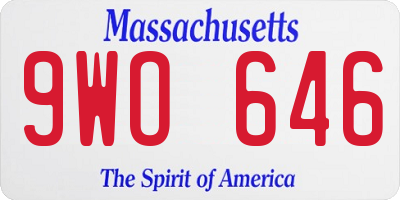 MA license plate 9WO646