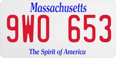 MA license plate 9WO653