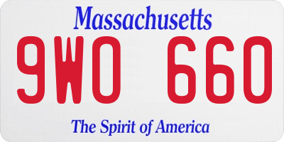 MA license plate 9WO660