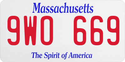 MA license plate 9WO669