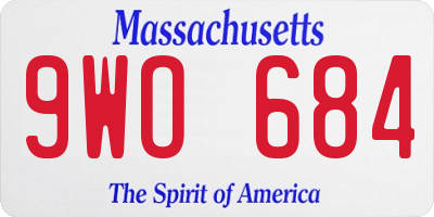 MA license plate 9WO684
