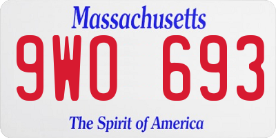 MA license plate 9WO693