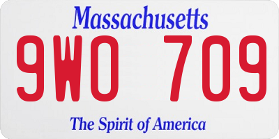 MA license plate 9WO709