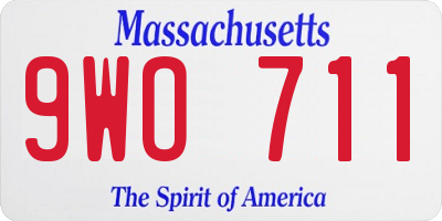 MA license plate 9WO711