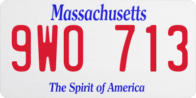 MA license plate 9WO713