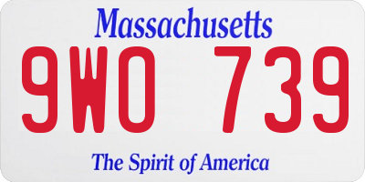 MA license plate 9WO739