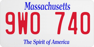 MA license plate 9WO740