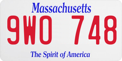 MA license plate 9WO748