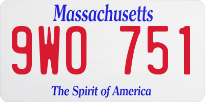 MA license plate 9WO751