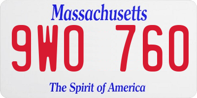 MA license plate 9WO760
