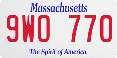 MA license plate 9WO770