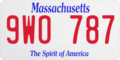 MA license plate 9WO787