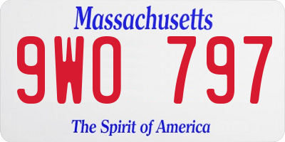 MA license plate 9WO797