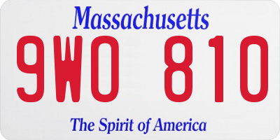 MA license plate 9WO810