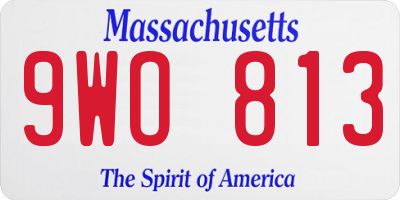 MA license plate 9WO813