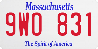 MA license plate 9WO831