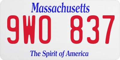 MA license plate 9WO837