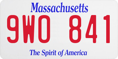MA license plate 9WO841