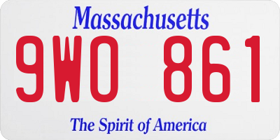 MA license plate 9WO861