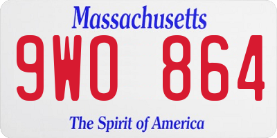 MA license plate 9WO864