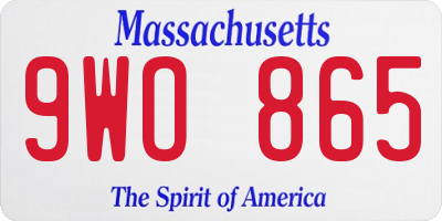MA license plate 9WO865