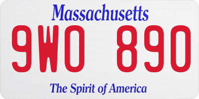 MA license plate 9WO890