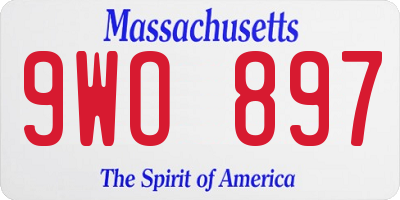 MA license plate 9WO897
